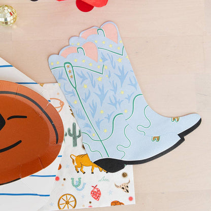 'YEEHAW' BLUE COWBOY BOOT NAPKIN