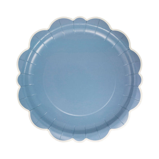 BLUE SCALLOPED EDGE PLATE