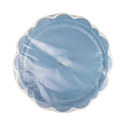 BLUE SCALLOPED EDGE PLATE