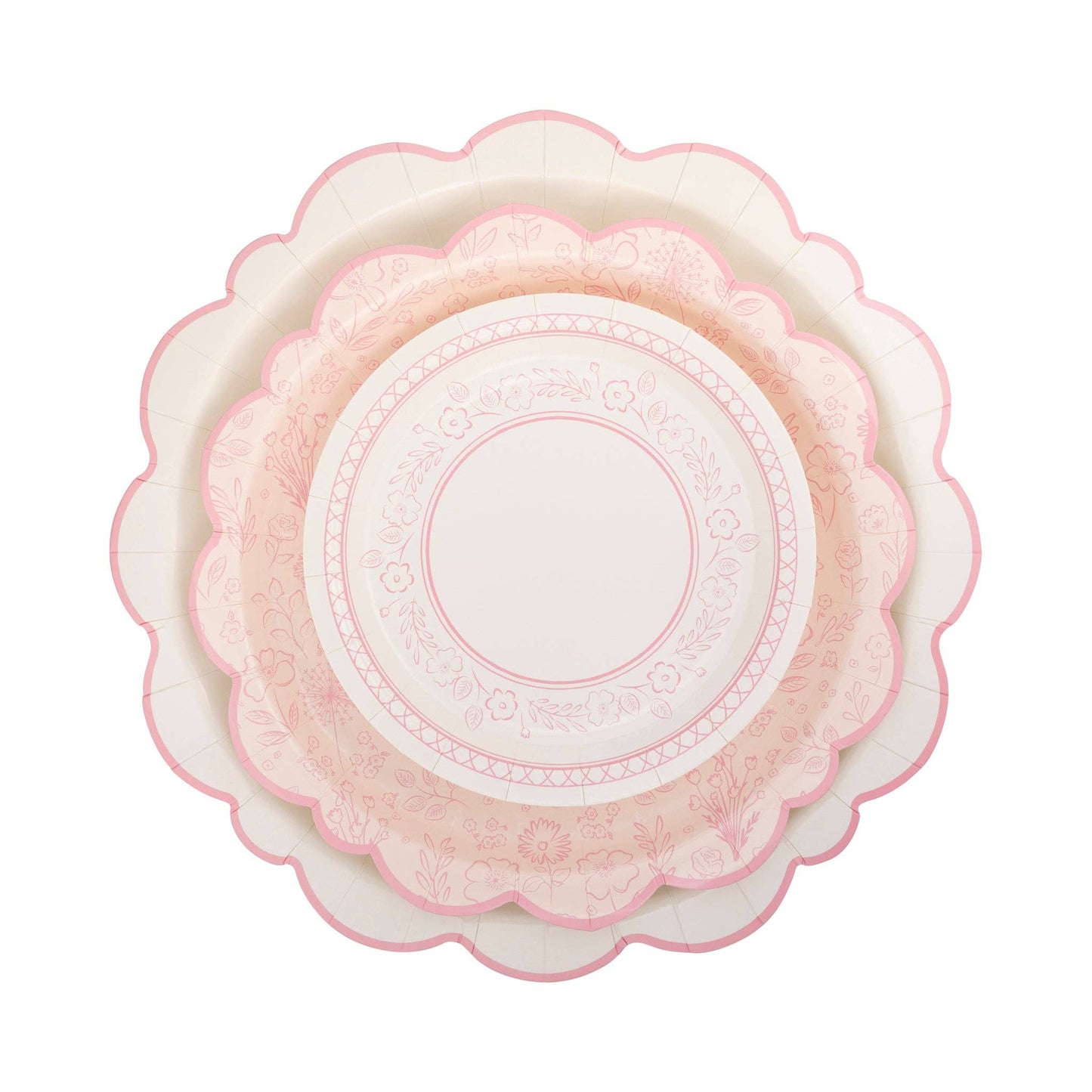 PEMBROKE PINK FLORAL PLATES 7"