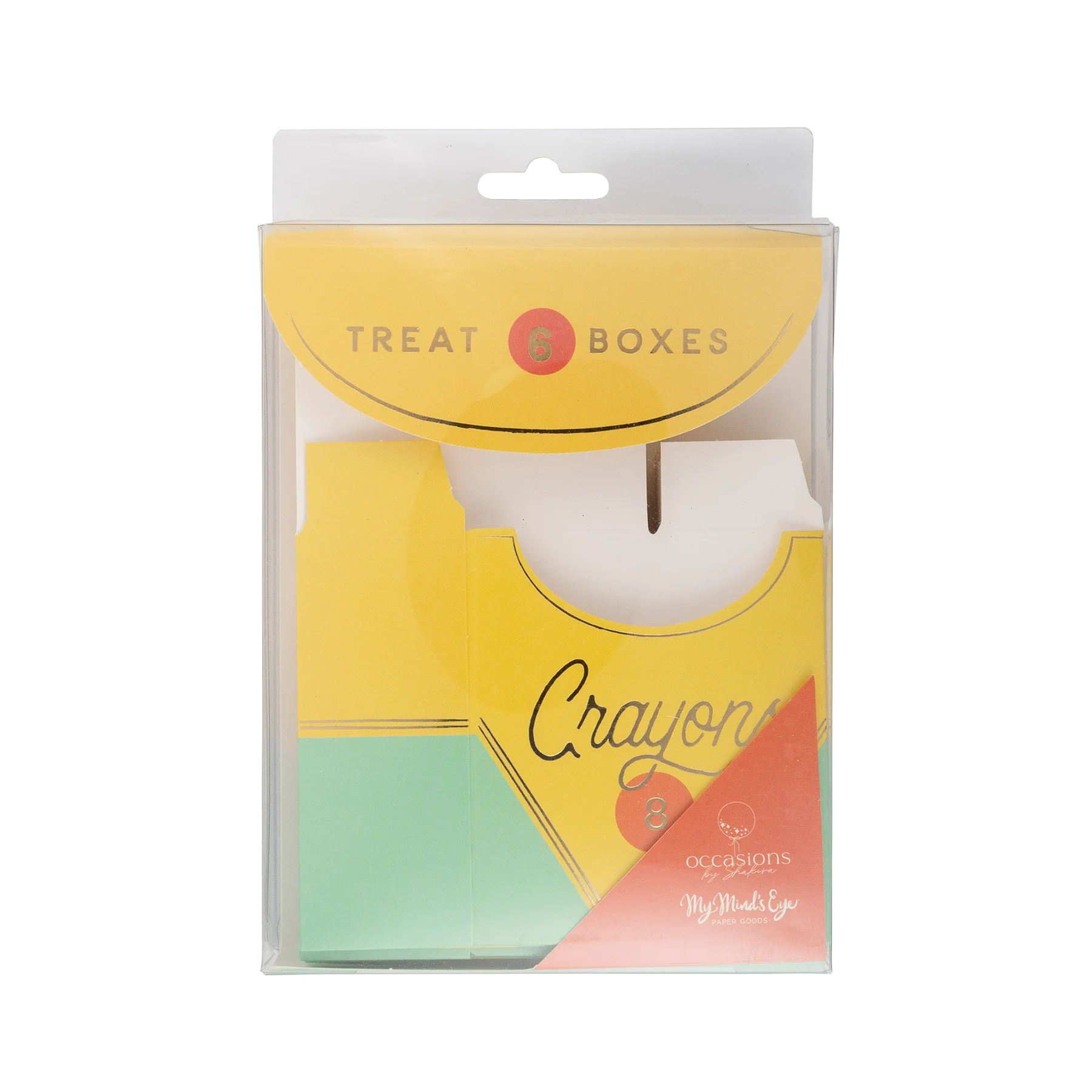 6 crayon treat boxes in clear plastic box