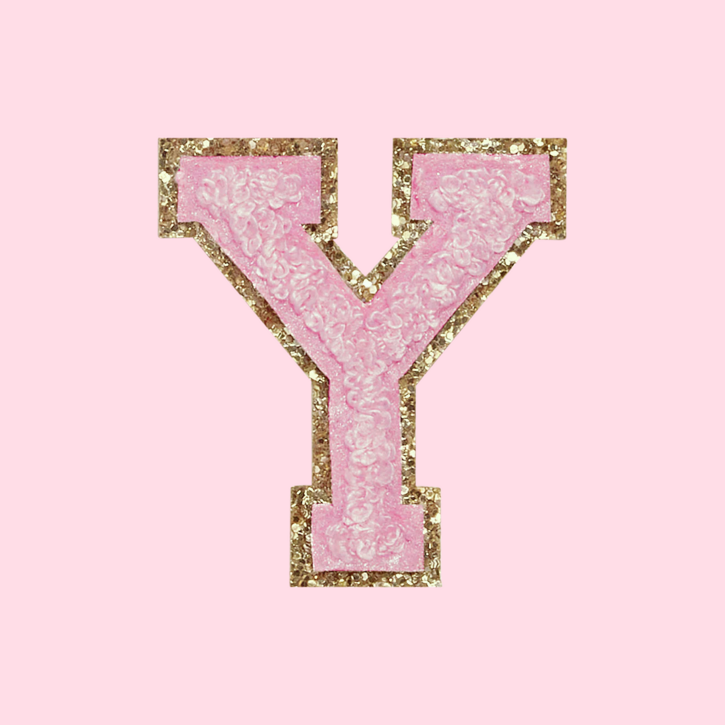 MINI CHENILLE VARSITY LETTER PATCH - PINK