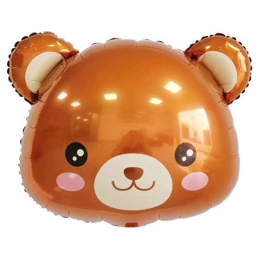 BROWN BEAR HEAD FOIL BALLOON