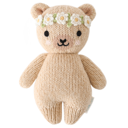 baby honey bear ivory floral by cuddle + kind 