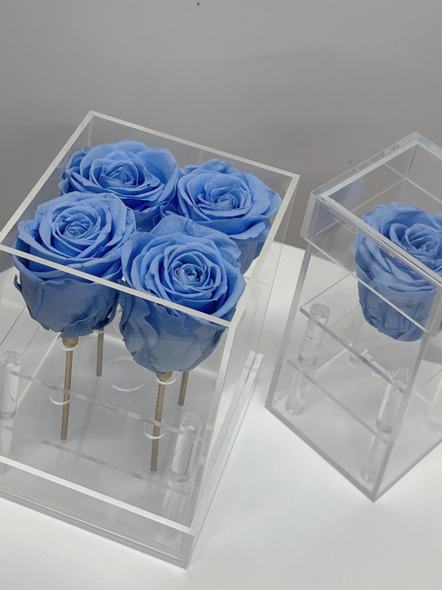 ACRYLIC ROSE BOX - POWDER BLUE