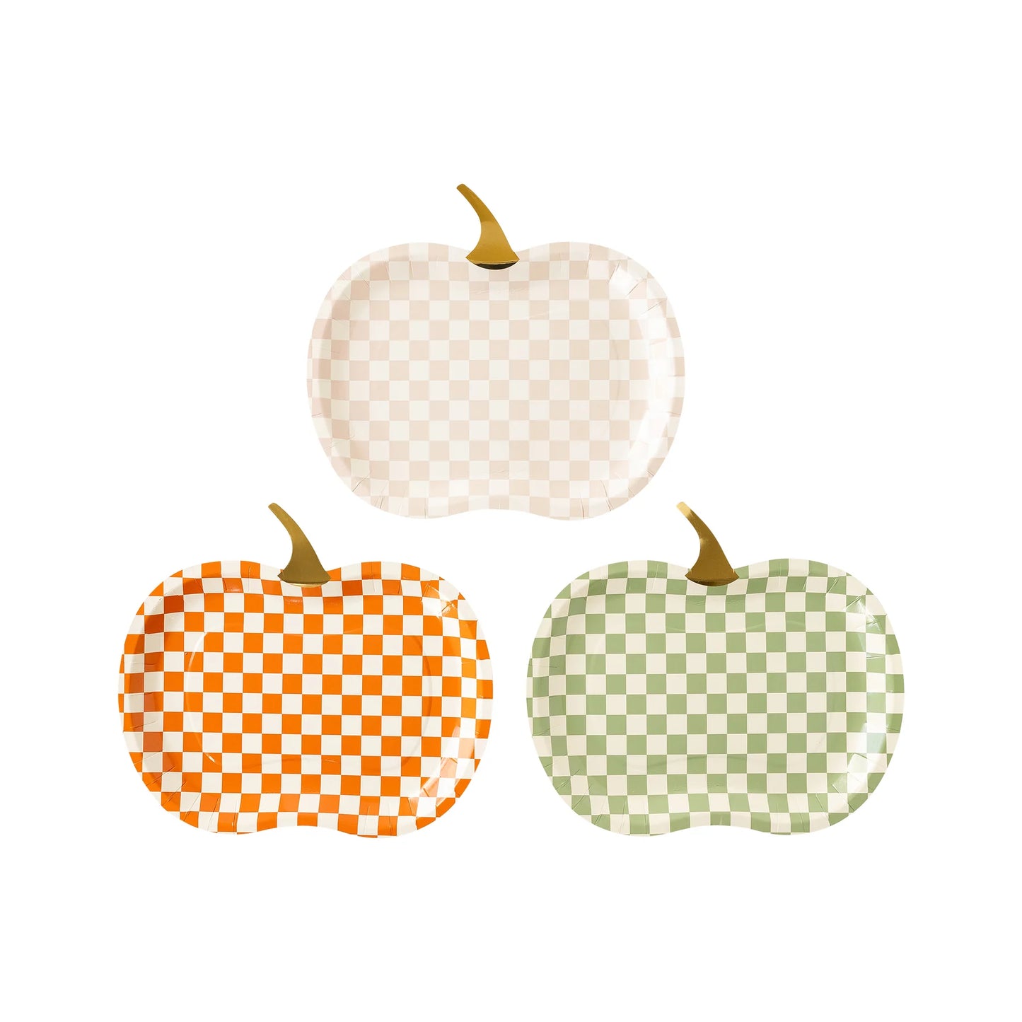 CHECKERED PUMPKIN PLATE SET