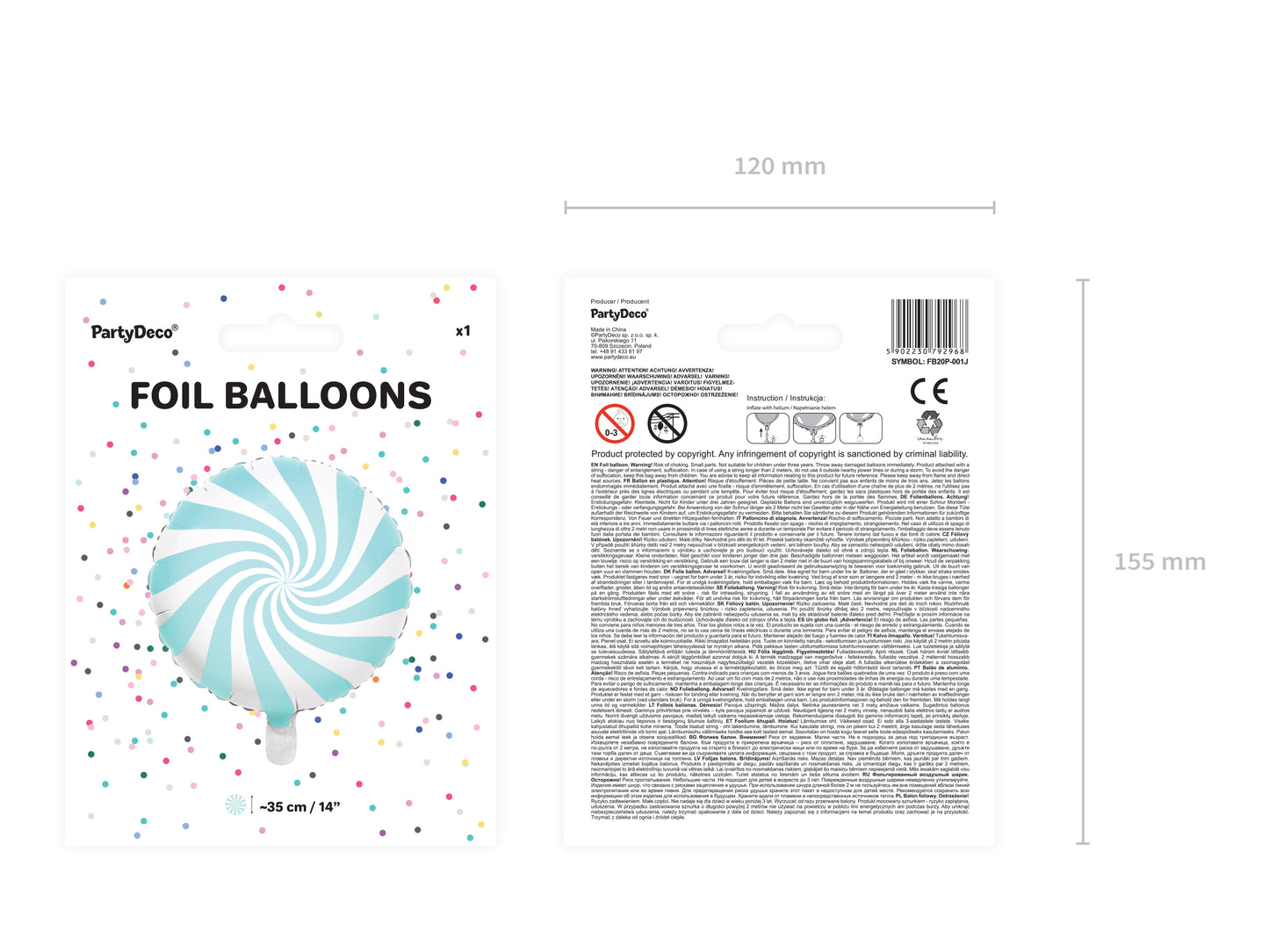 PASTEL BLUE CANDY FOIL BALLOON PACKAGING 