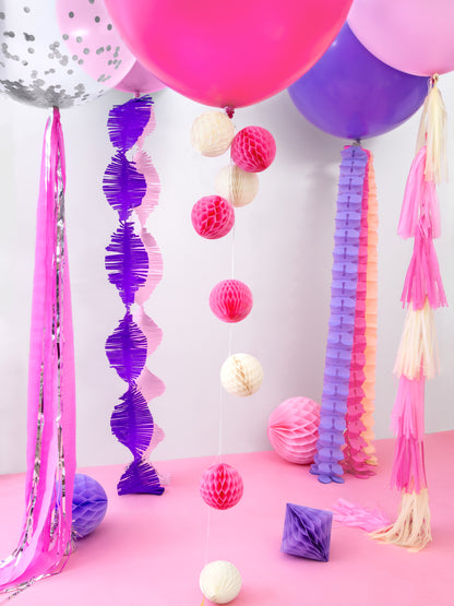 IVORY, PINK AND HOT PINK TASSEL GARLAND