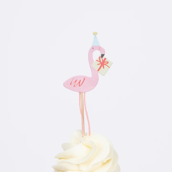 flamingo cupcake topper