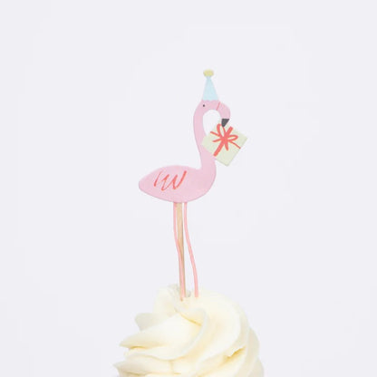 flamingo cupcake topper