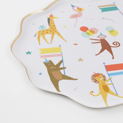 animal parade plates pack of 8 by meri meri