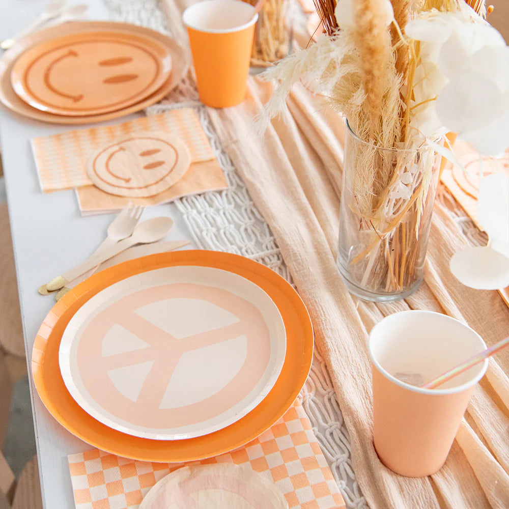 Apricot dessert plates -groovy theme - jollity & co