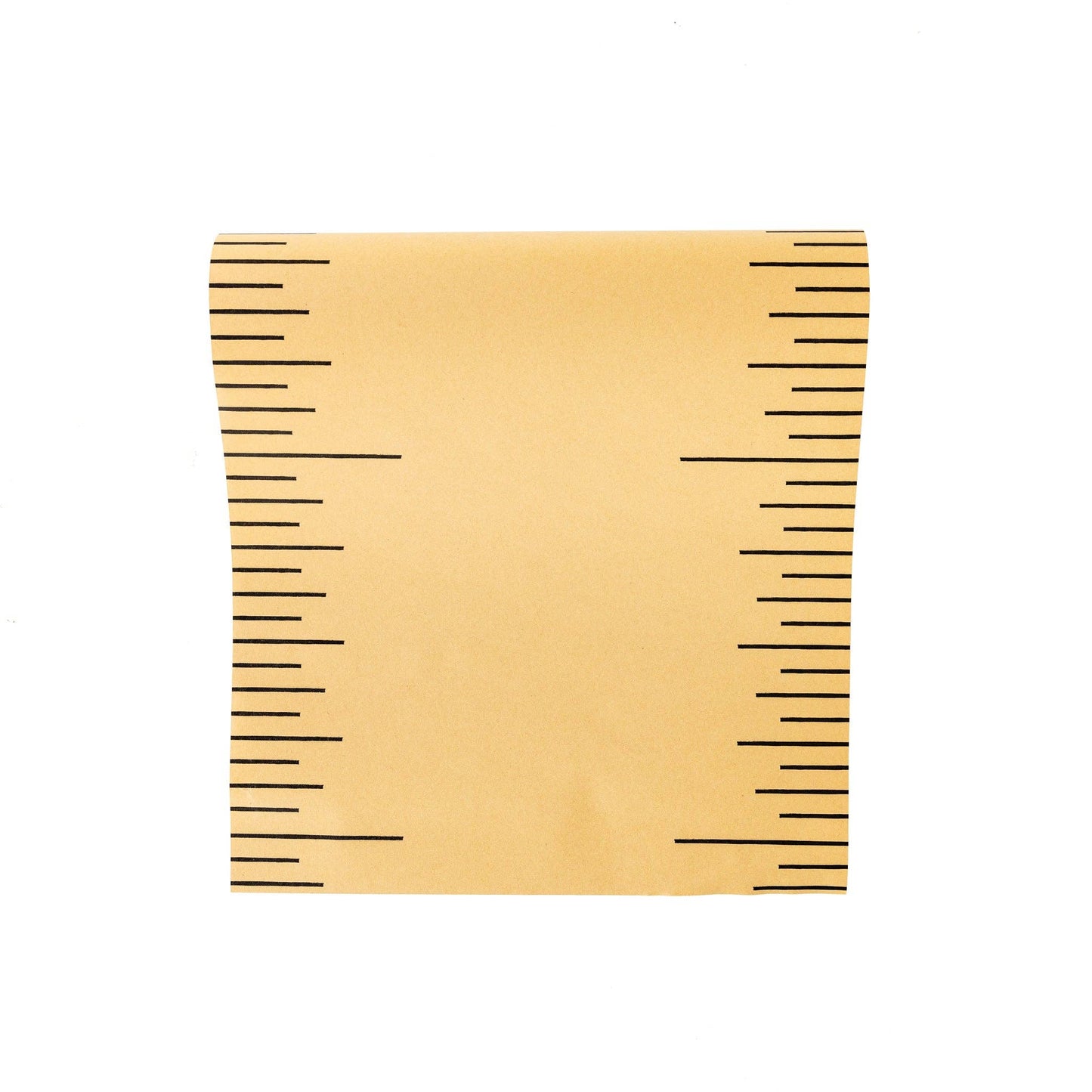 brown table runner with black measurement markings depicting a ruler design