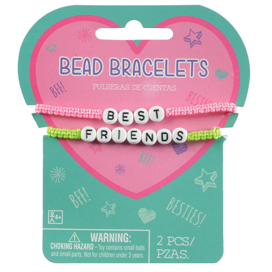 bff bead bracelets - pack of two one with ' best' one with 'friends' 