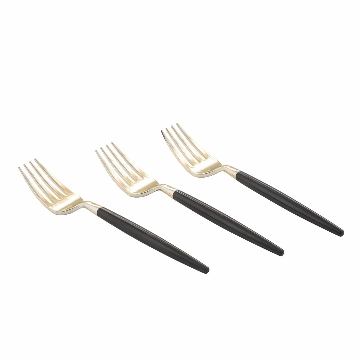 luxe party - black and gold mini tasting forks 