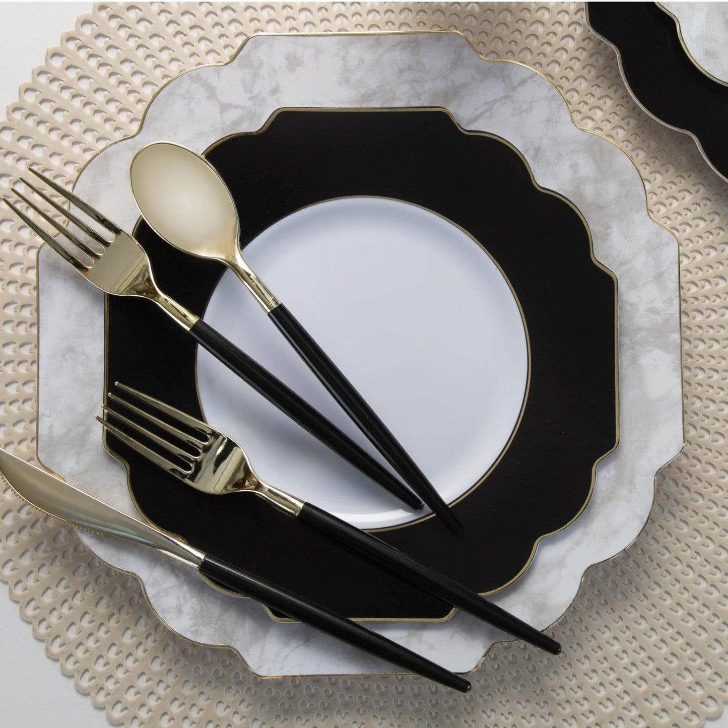 black and gold reusable cutlery set 