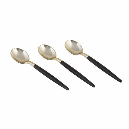 black and gold mini cake spoons 