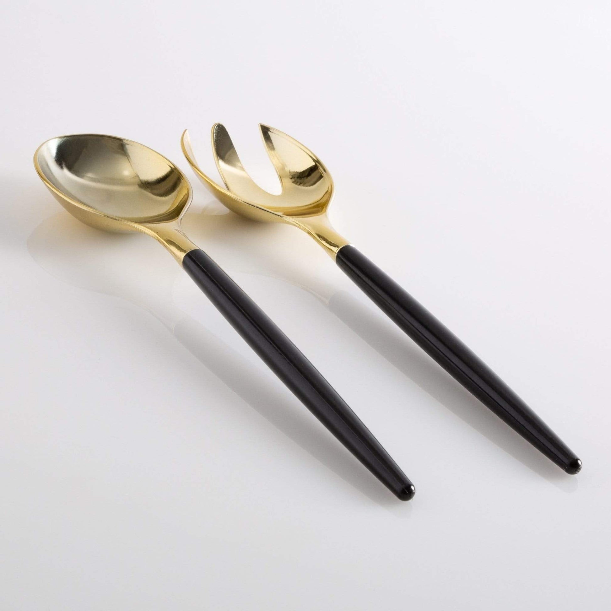 black and gold serving set - 1 spoon + 1 Fork