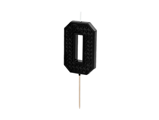 BLACK BRICK PATTERN CANDLE NUMBER 0