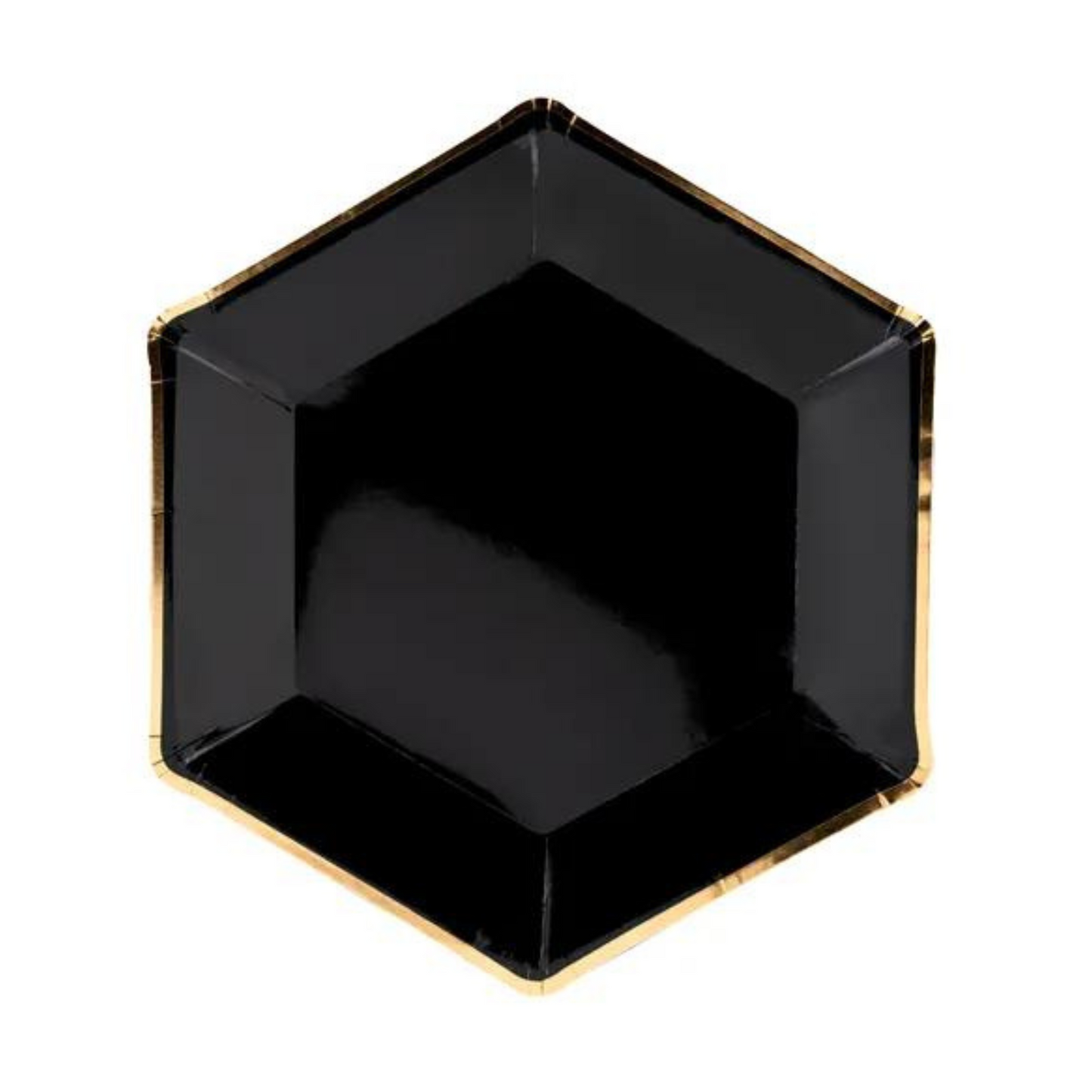 BLACK & GOLD HEXAGON PLATES