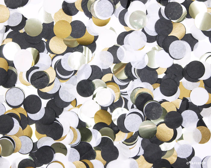 black white and gold paper and foil paper confetti - paperboy 