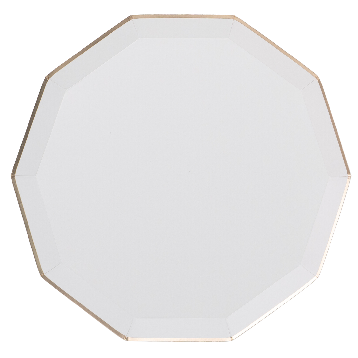 blanc white premium dinner plates with gold trim by Bonjour Fête