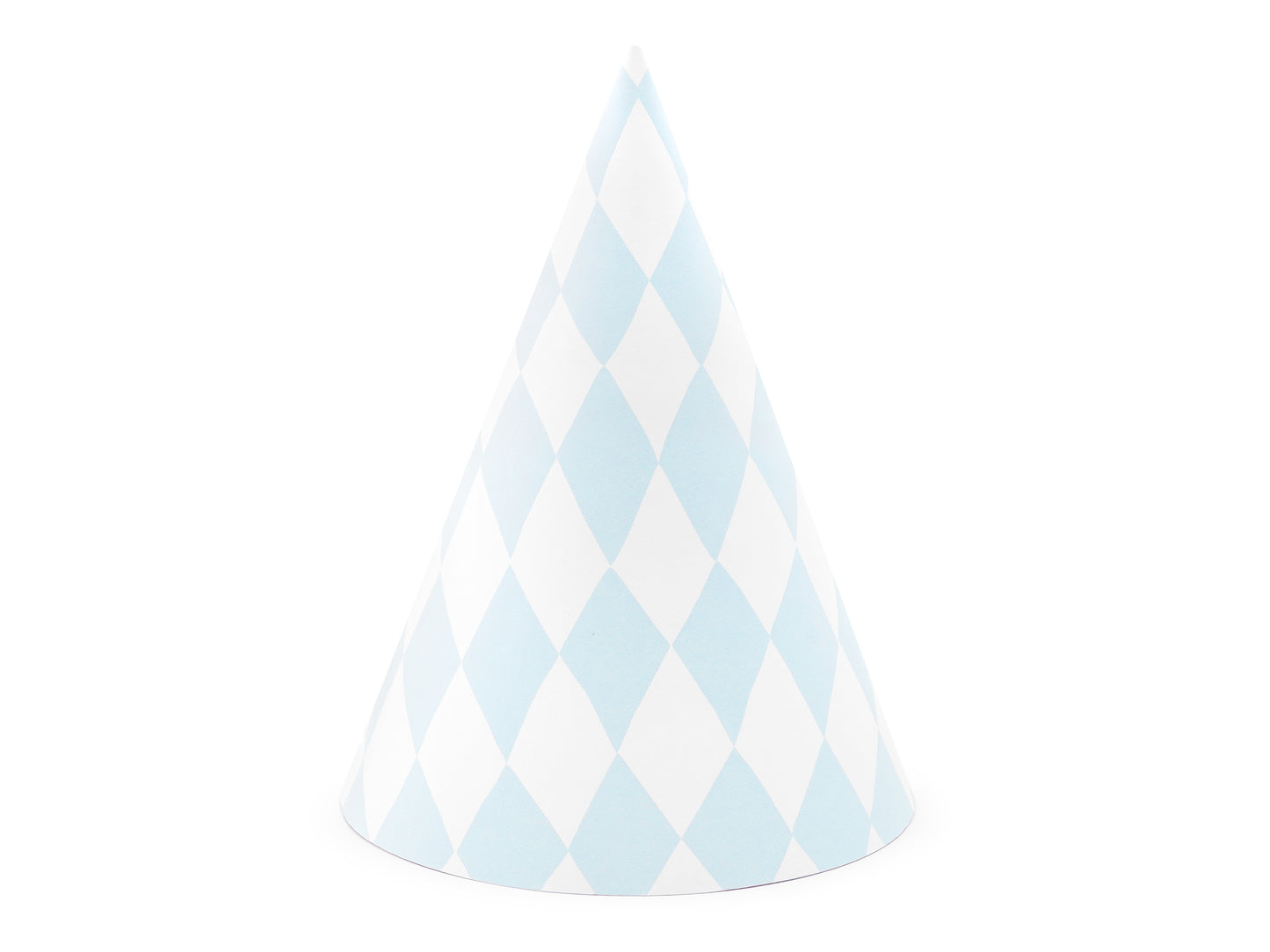 pastel blue checkered party hats - diamond checkered