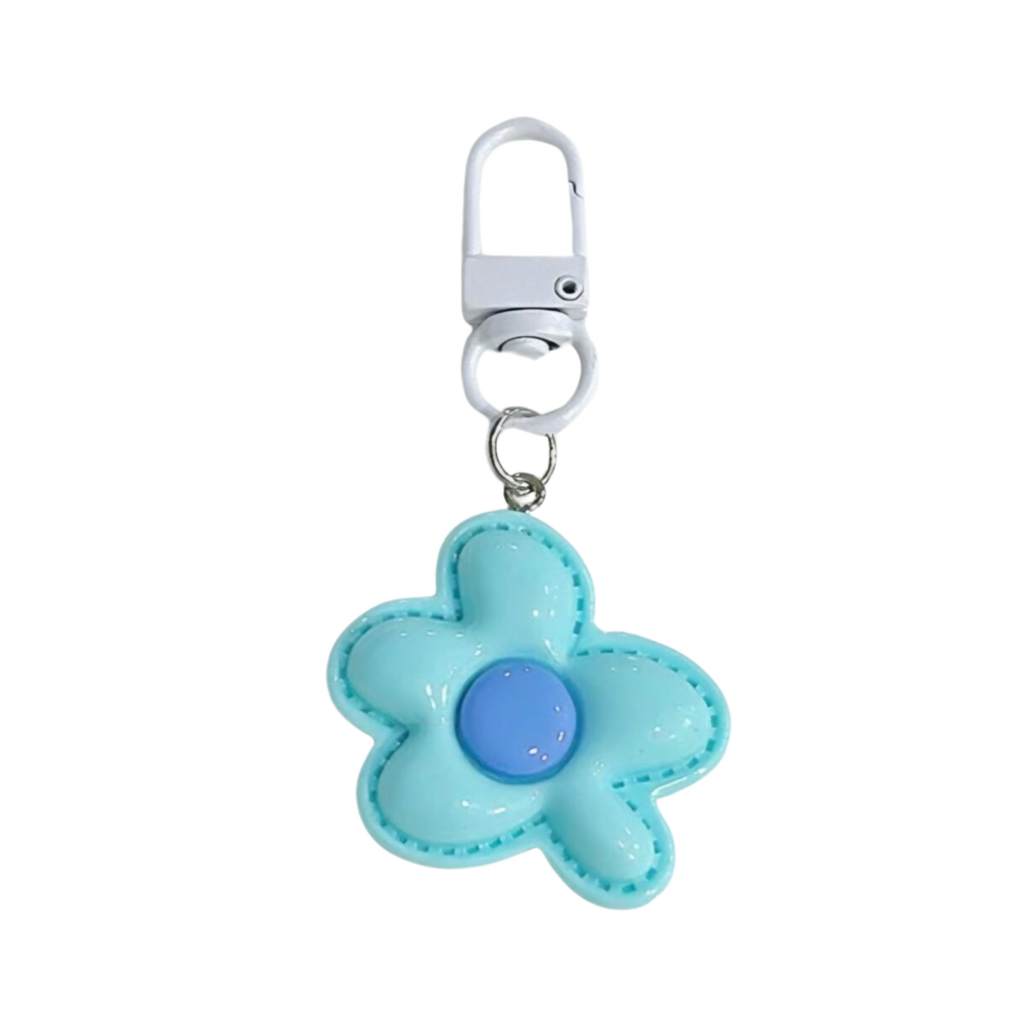 blue flower keychain 