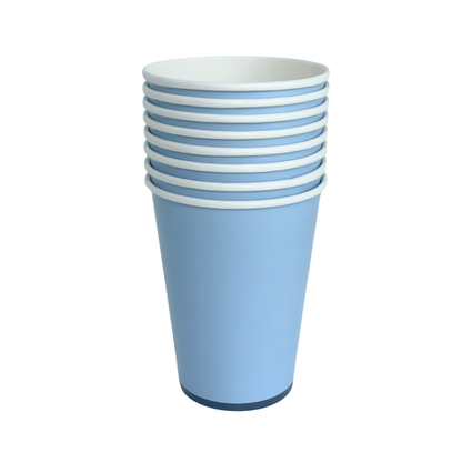 sky blue signature paper cups by Bonjour Fête