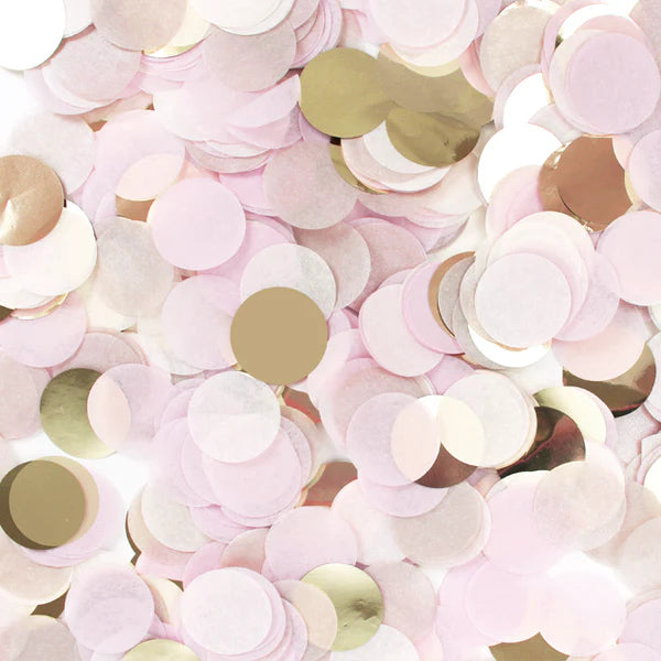 blush and rose gold confetti 