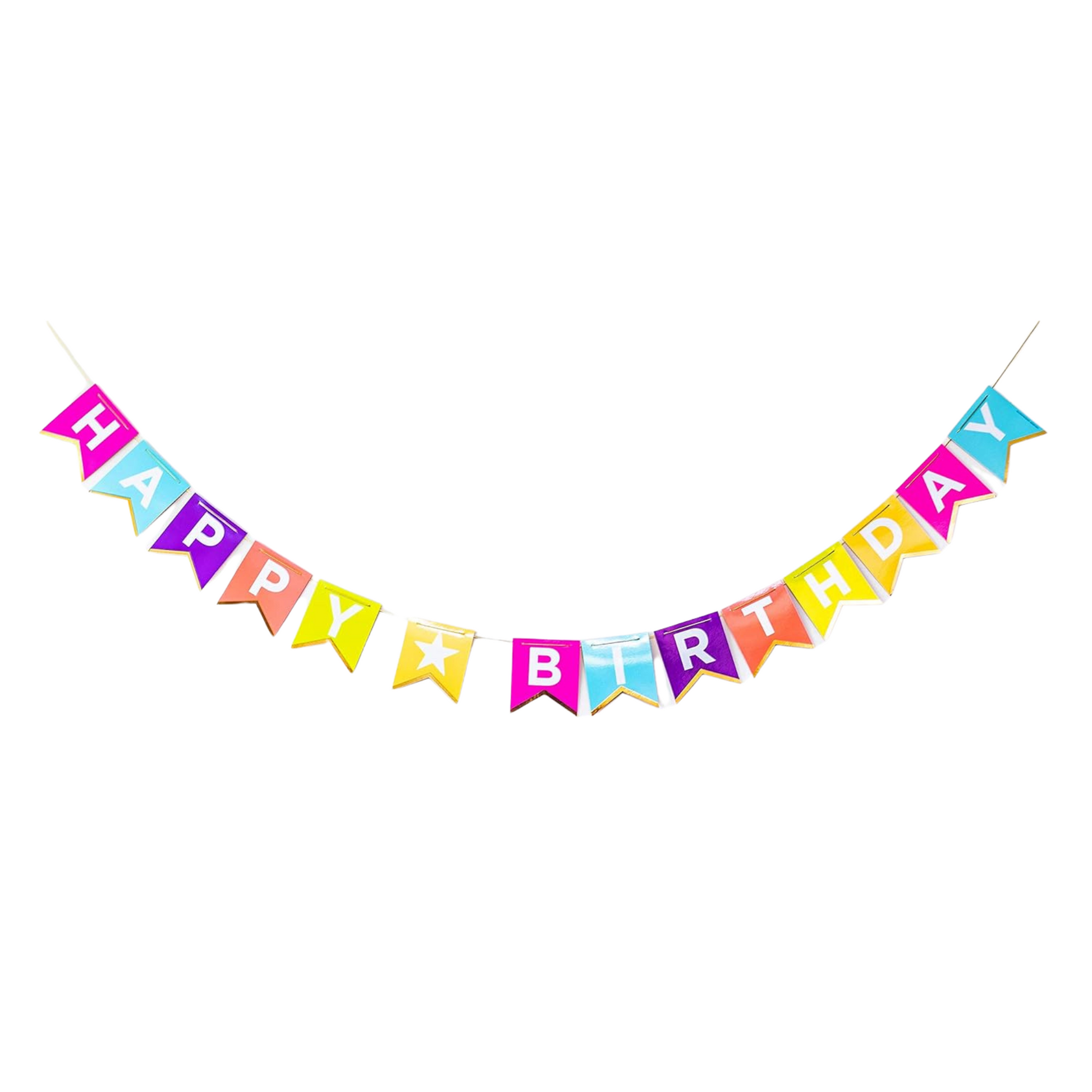 colour 'happy birthday' pennant banner