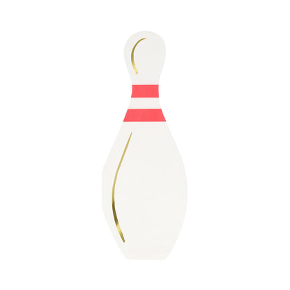 bowling pin shaped napkins with gold foil details - pack of 16 by meri meri 