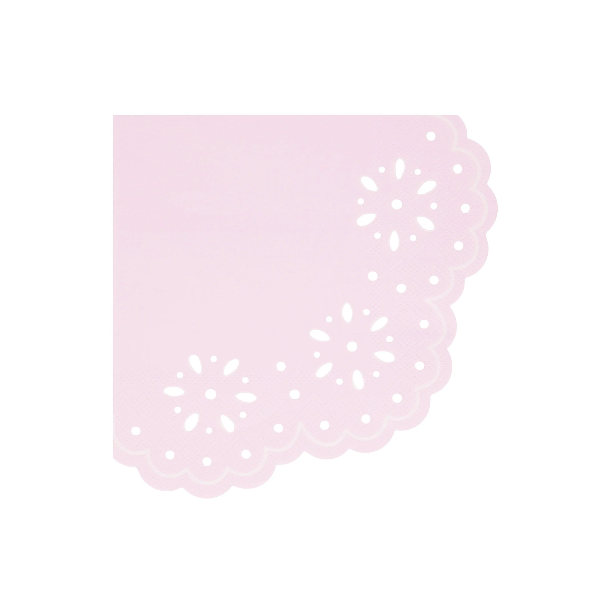 broderie anglaise lace pink large napkins pack of 16 - 8 of each colour by meri meri 