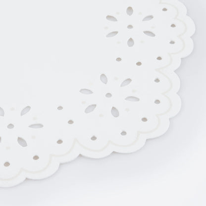 broderie anglaise lace white large napkins close up - pack of 16