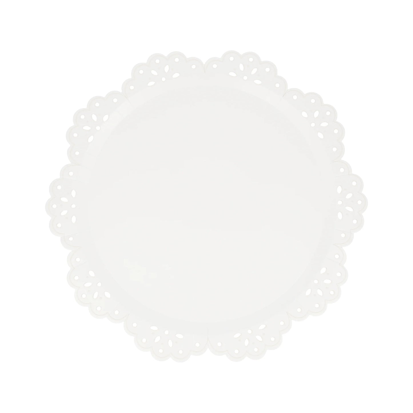 broderie anglaise lace white side plates by meri meri - pack of 8 