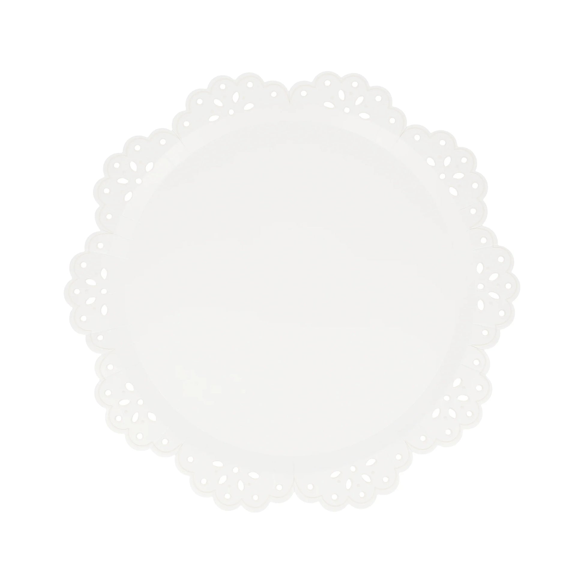 broderie anglaise lace white side plates by meri meri - pack of 8 