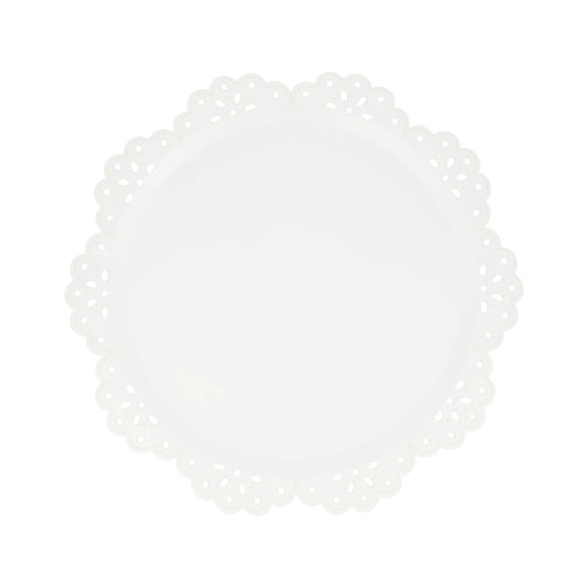 broderie anglaise lace white side plates by meri meri - pack of 8 