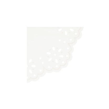 broderie anglaise lace white small napkins - pack of 16 by meri meri 
