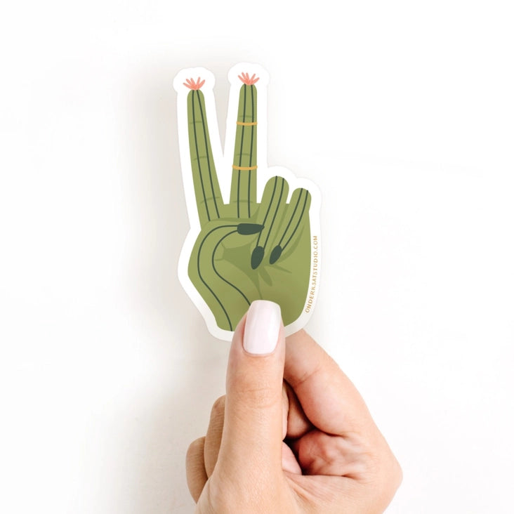 cactus peace sign stickers