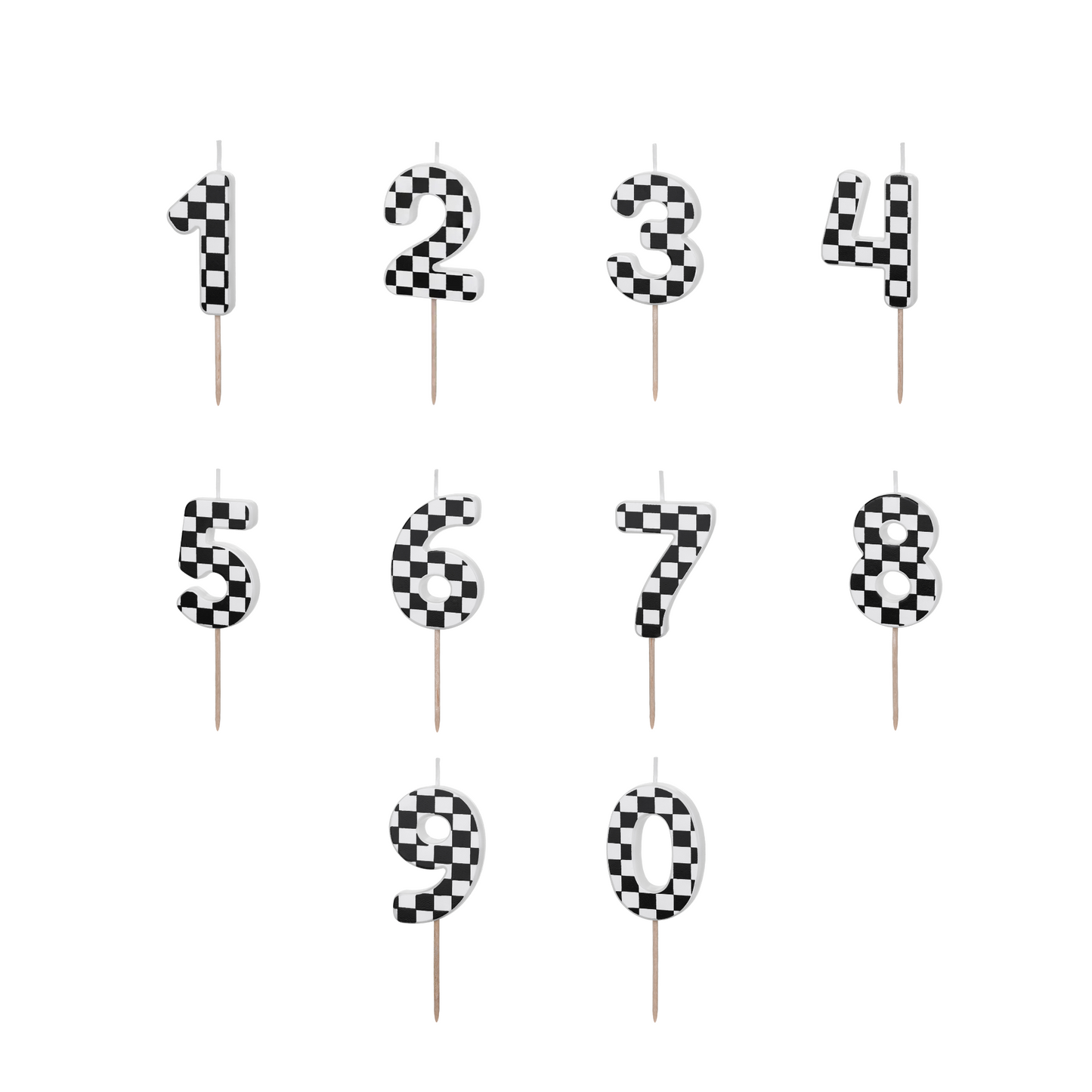 CHECKERED BLACK CANDLE NUMBERS