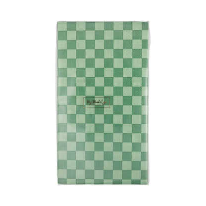 checkered golf inspired dinner napkins by my minds eye pack of 24 in two different shades of green