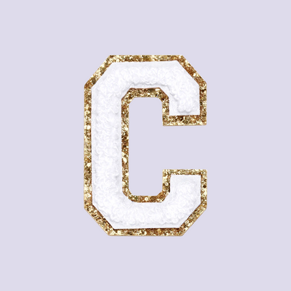 MINI CHENILLE VARSITY LETTER PATCH - WHITE