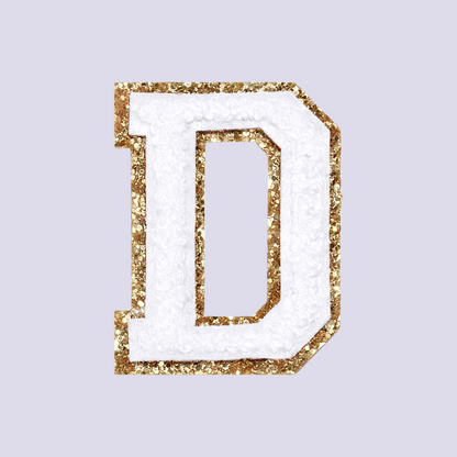 MINI CHENILLE VARSITY LETTER PATCH - WHITE