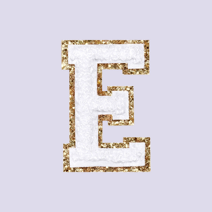 MINI CHENILLE VARSITY LETTER PATCH - WHITE