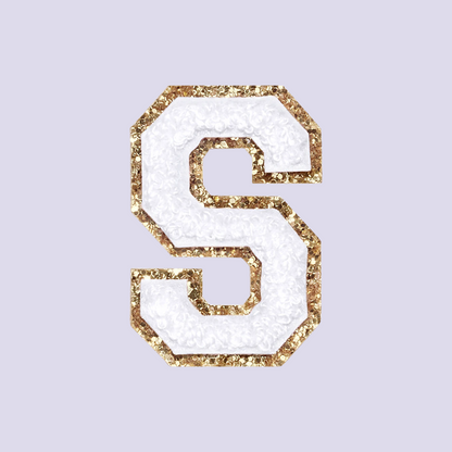 MINI CHENILLE VARSITY LETTER PATCH - WHITE