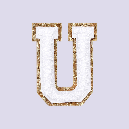 MINI CHENILLE VARSITY LETTER PATCH - WHITE