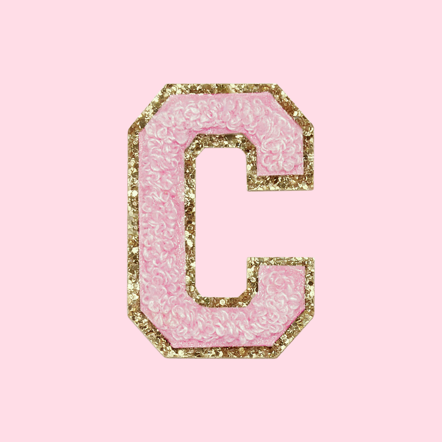 MINI CHENILLE VARSITY LETTER PATCH - PINK