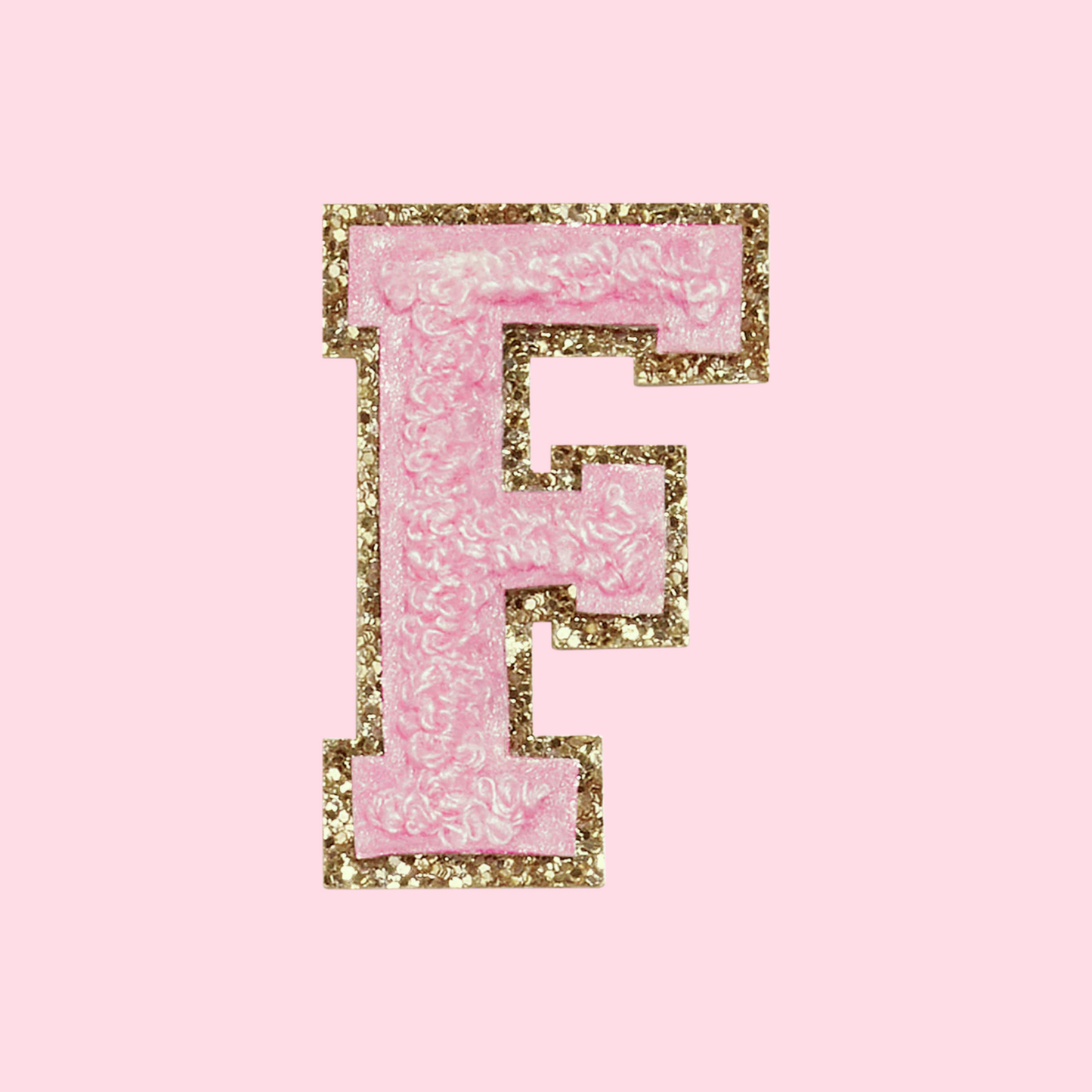 MINI CHENILLE VARSITY LETTER PATCH - PINK