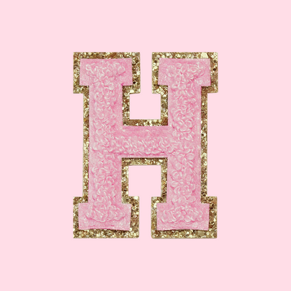 MINI CHENILLE VARSITY LETTER PATCH - PINK