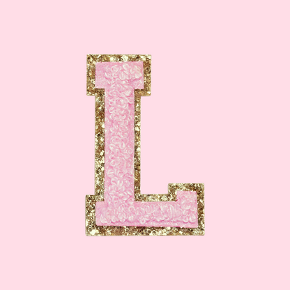 MINI CHENILLE VARSITY LETTER PATCH - PINK